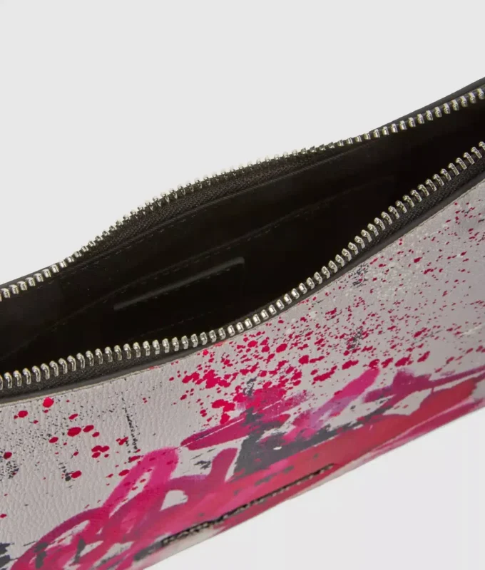 Schoudertas met graffitiprint