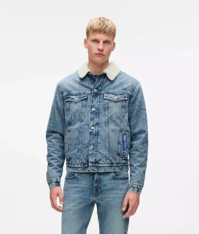 Shearling denim jas