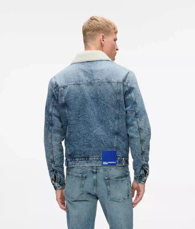 Shearling denim jas