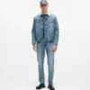 Shearling denim jas