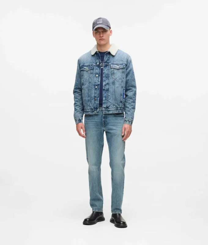 Shearling denim jas