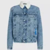 Shearling denim jas