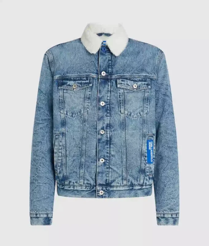 Shearling denim jas