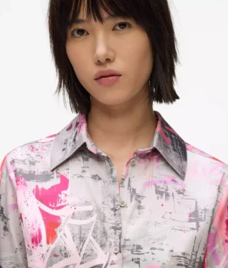 Shirt met all-over verfprint