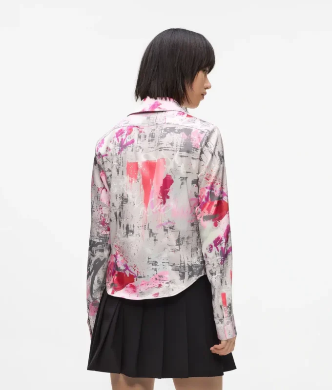 Shirt met all-over verfprint