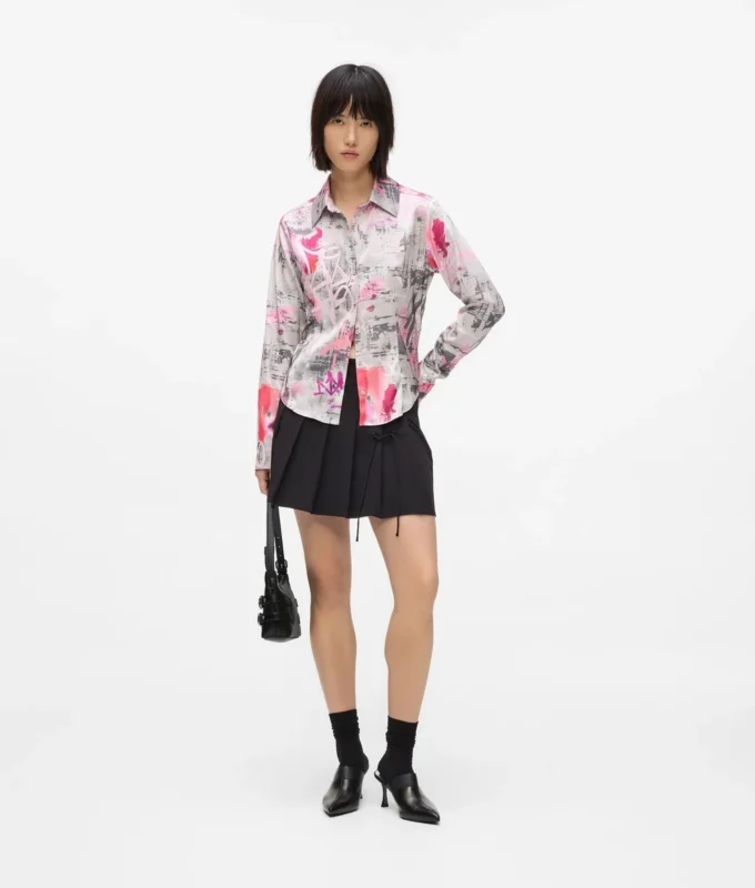 Shirt met all-over verfprint