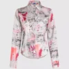 Shirt met all-over verfprint