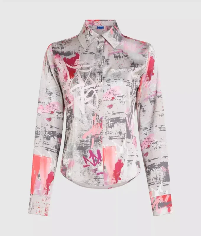 Shirt met all-over verfprint