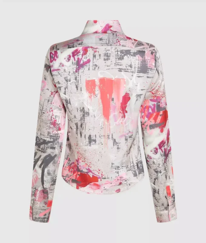 Shirt met all-over verfprint