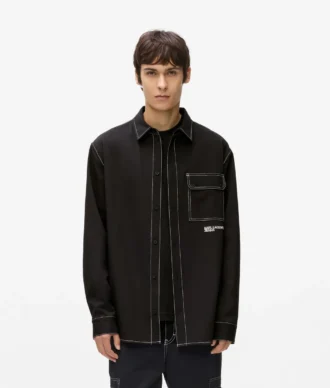 Shirt met contrasterende stiksels