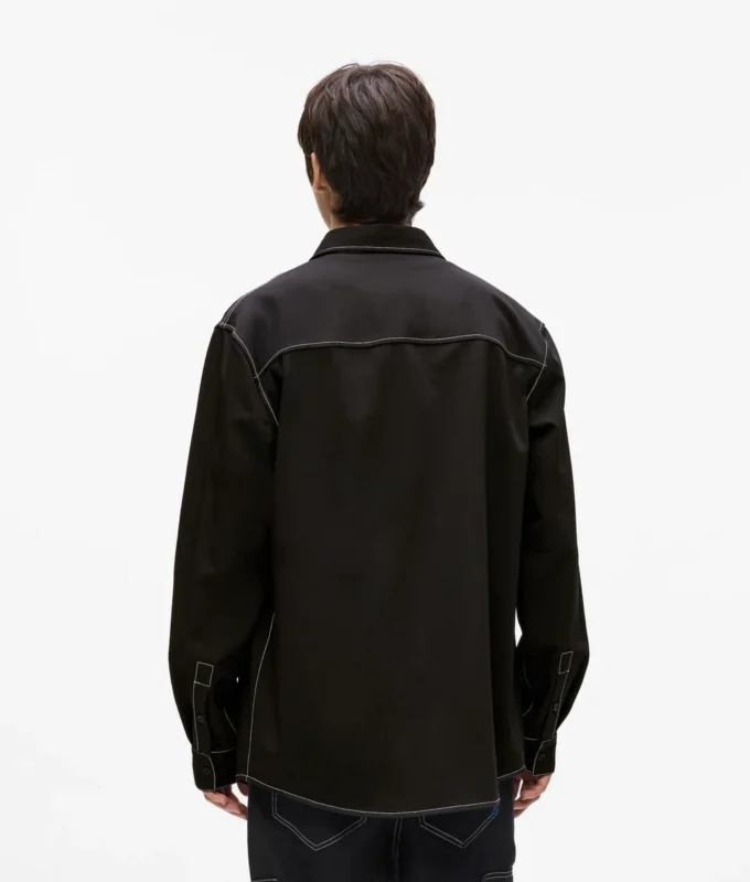 Shirt met contrasterende stiksels
