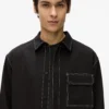 Shirt met contrasterende stiksels