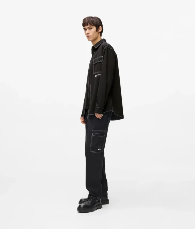 Shirt met contrasterende stiksels