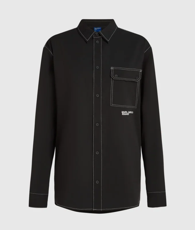 Shirt met contrasterende stiksels