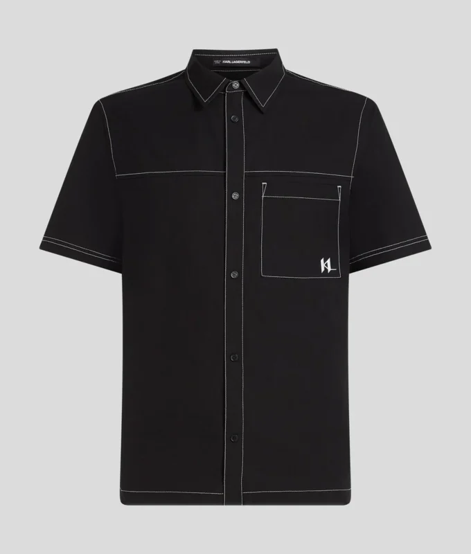 SHIRT MET KORTE MOUWEN EN CONTRASTSTIKKING