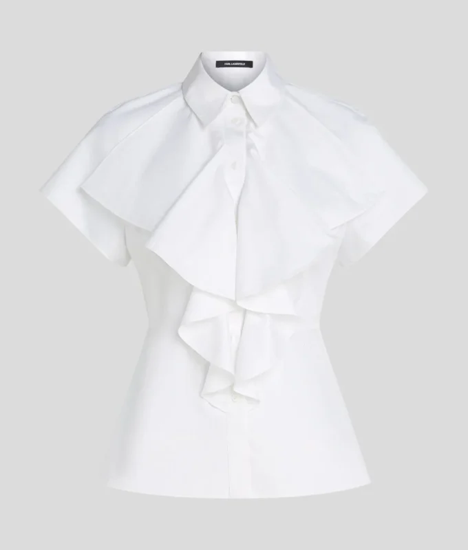 SHIRT MET KORTE MOUWEN EN RUFFLES