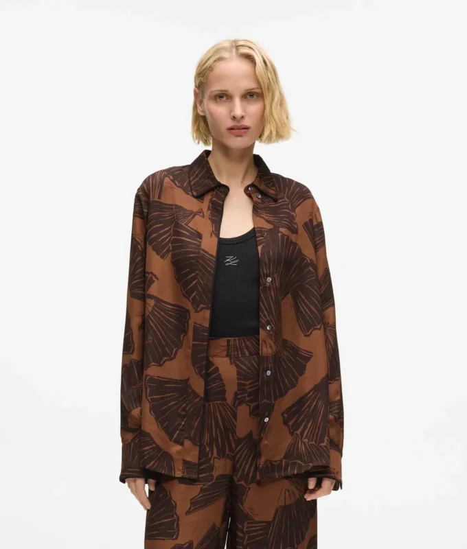 Shirt met waaierprint
