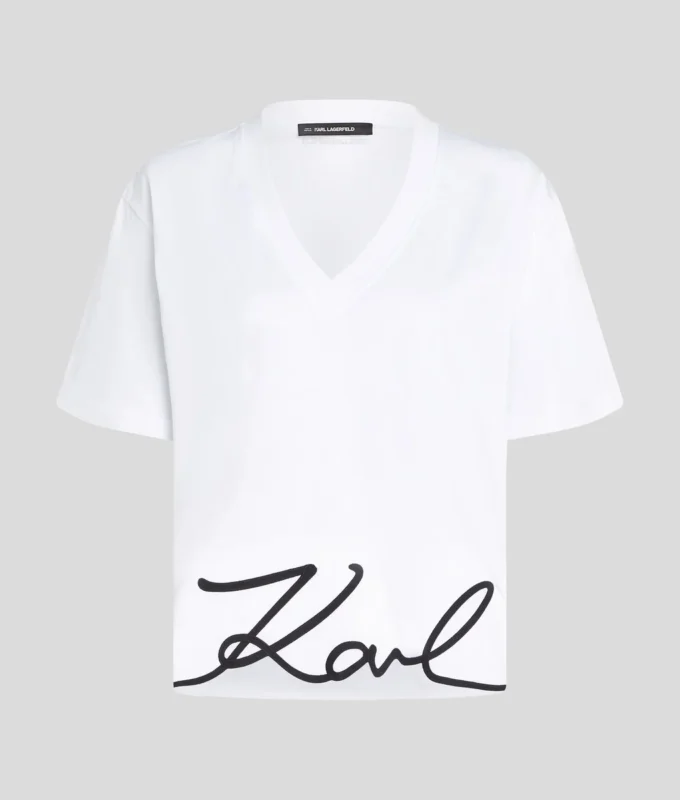 SIGNATURE T-SHIRT MET V-HALS