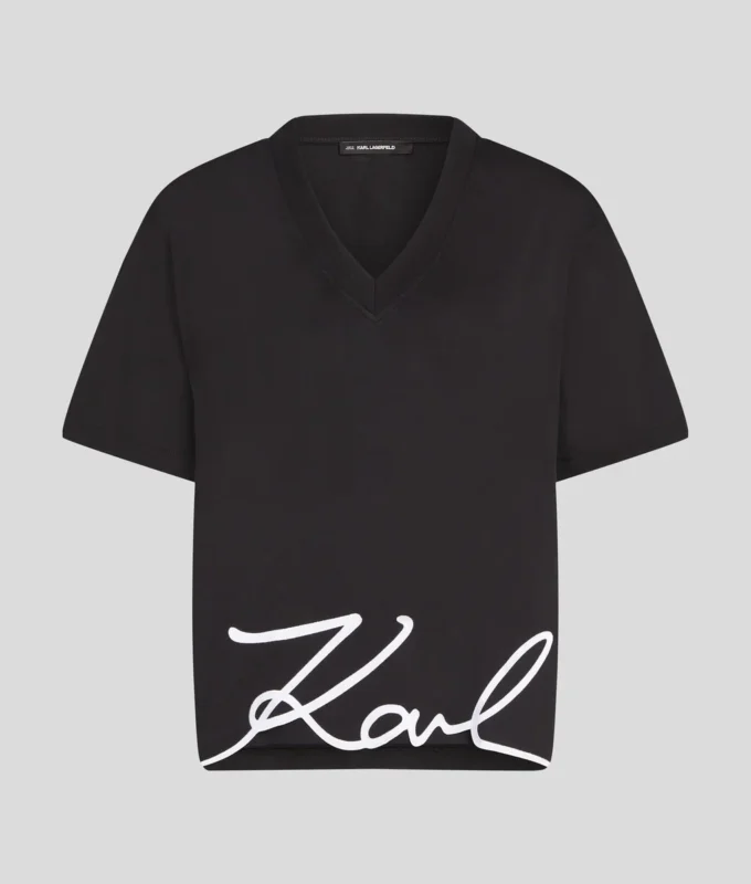 SIGNATURE T-SHIRT MET V-HALS