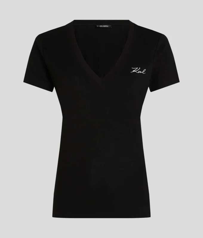 SIGNATURE T-SHIRT MET V-HALS
