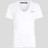 SIGNATURE T-SHIRT MET V-HALS EN RUFELS