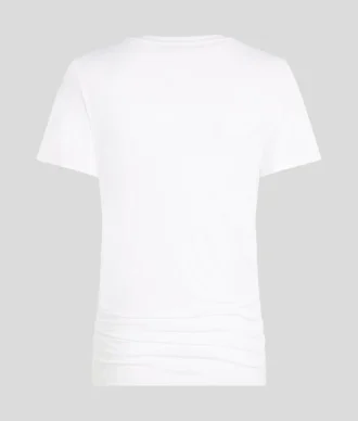 SIGNATURE T-SHIRT MET V-HALS EN RUFELS
