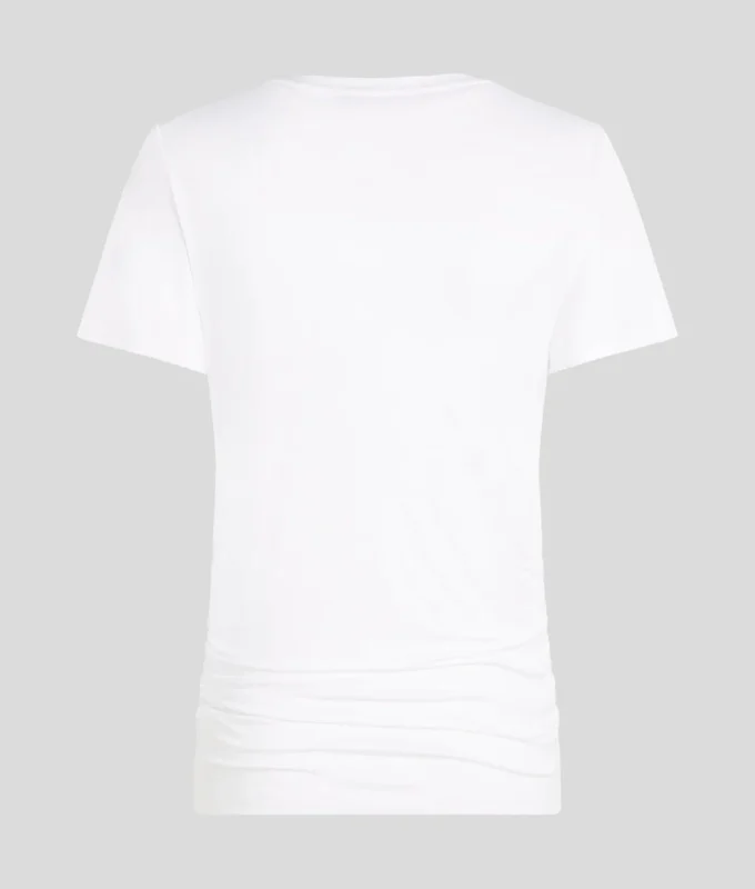 SIGNATURE T-SHIRT MET V-HALS EN RUFELS