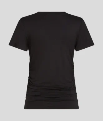 SIGNATURE T-SHIRT MET V-HALS EN RUFELS