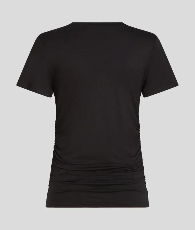 SIGNATURE T-SHIRT MET V-HALS EN RUFELS