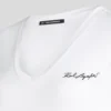 SIGNATURE T-SHIRT MET V-HALS EN RUFELS