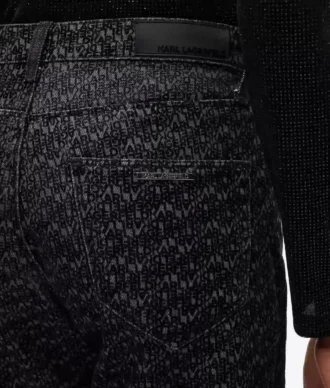 Straight jeans met all-over print