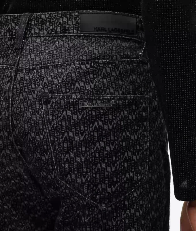 Straight jeans met all-over print