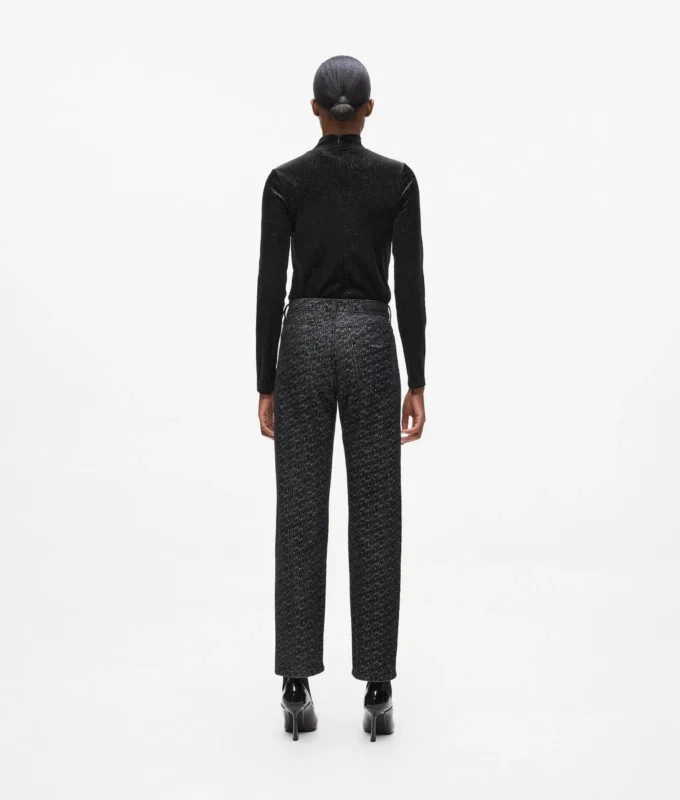Straight jeans met all-over print