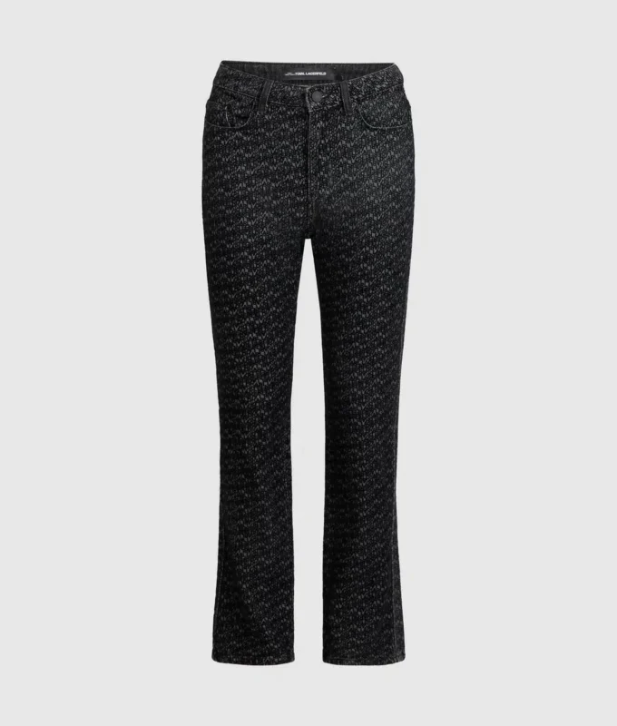 Straight jeans met all-over print