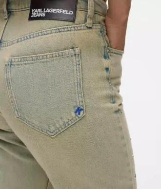STRAIGHT JEANS MET HOGE TAILLE EN STUDS