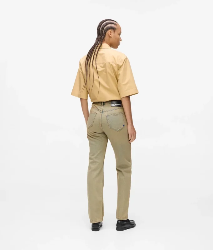STRAIGHT JEANS MET HOGE TAILLE EN STUDS