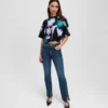 STRAIGHT JEANS MET SPLIT-HEM EN HOGE TAILLE