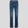 STRAIGHT JEANS MET SPLIT-HEM EN HOGE TAILLE