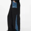 Sweatpants met denim inzetstuk