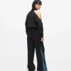 Sweatpants met denim inzetstuk