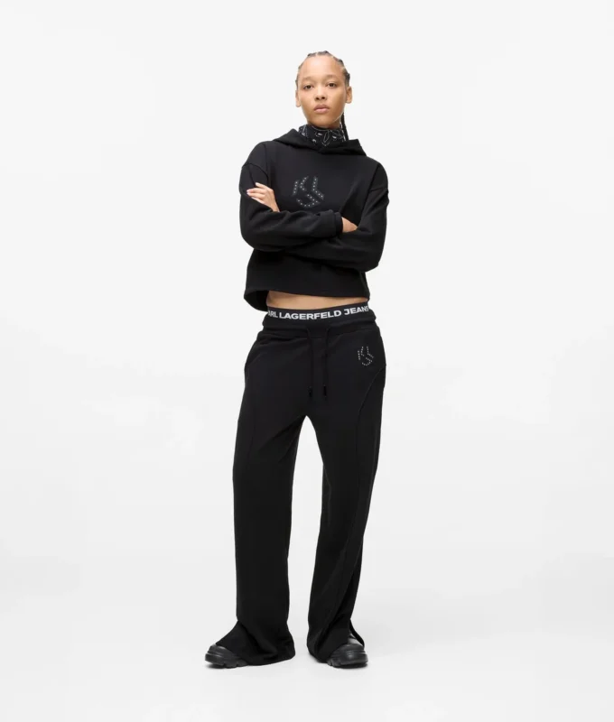 Sweatpants met studs en monogram