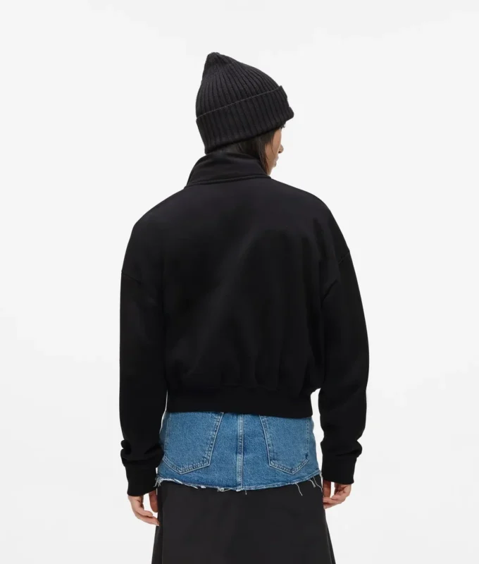 Sweatshirt met halve rits