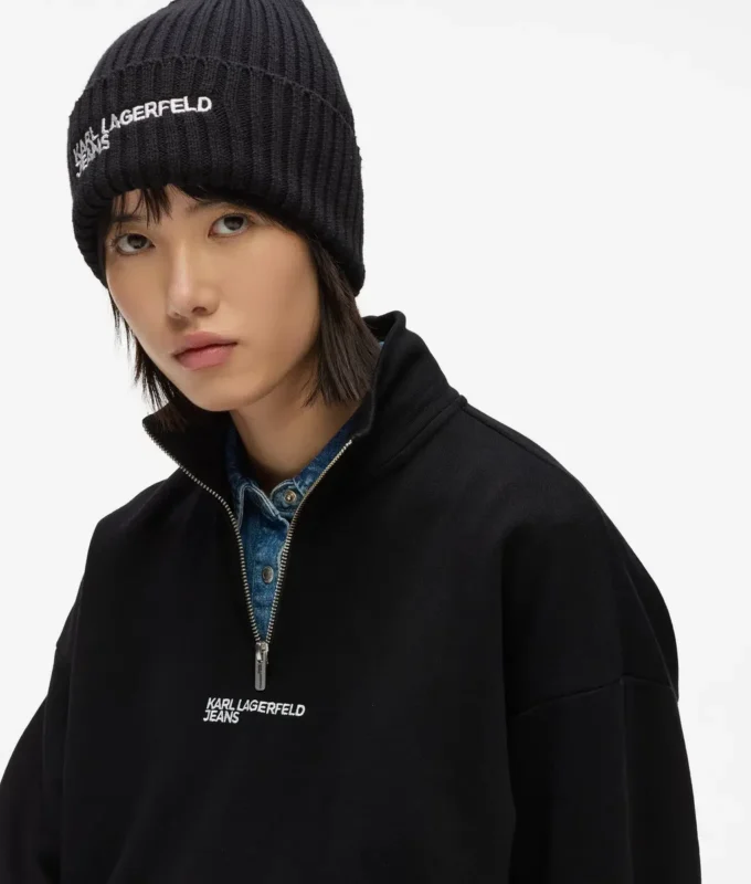 Sweatshirt met halve rits