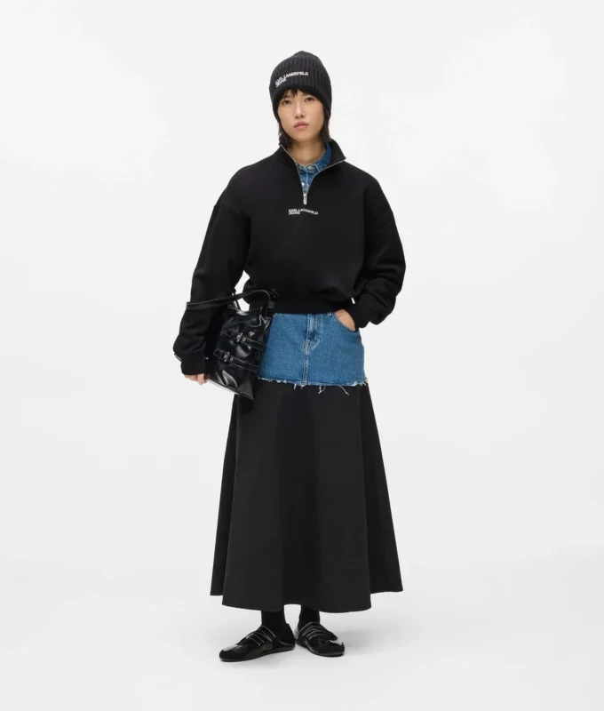 Sweatshirt met halve rits