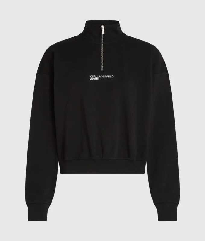 Sweatshirt met halve rits