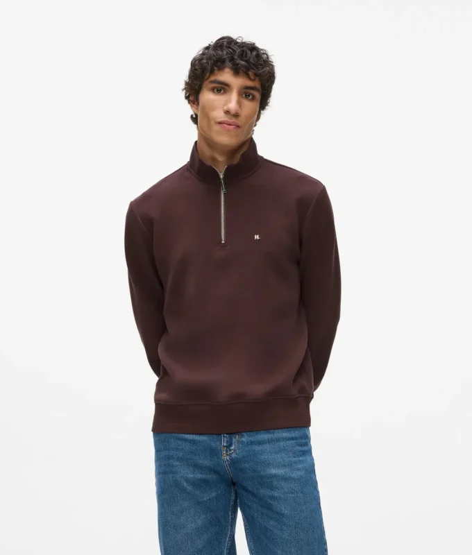 Sweatshirt met kwartritssluiting