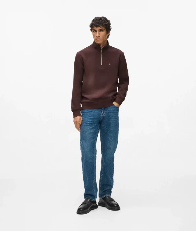 Sweatshirt met kwartritssluiting