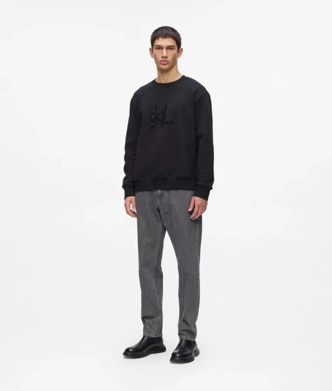 Sweatshirt met paillettenmonogram