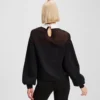 SWEATSHIRT MET POPLIN KRAAG