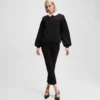 SWEATSHIRT MET POPLIN KRAAG
